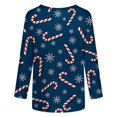 thumbnail image 4 of Inkach Womens Christmas Print Mid-Length 3/4 Sleeve O-Neck Casual Tee Tops T-Shirt, 4 of 4
