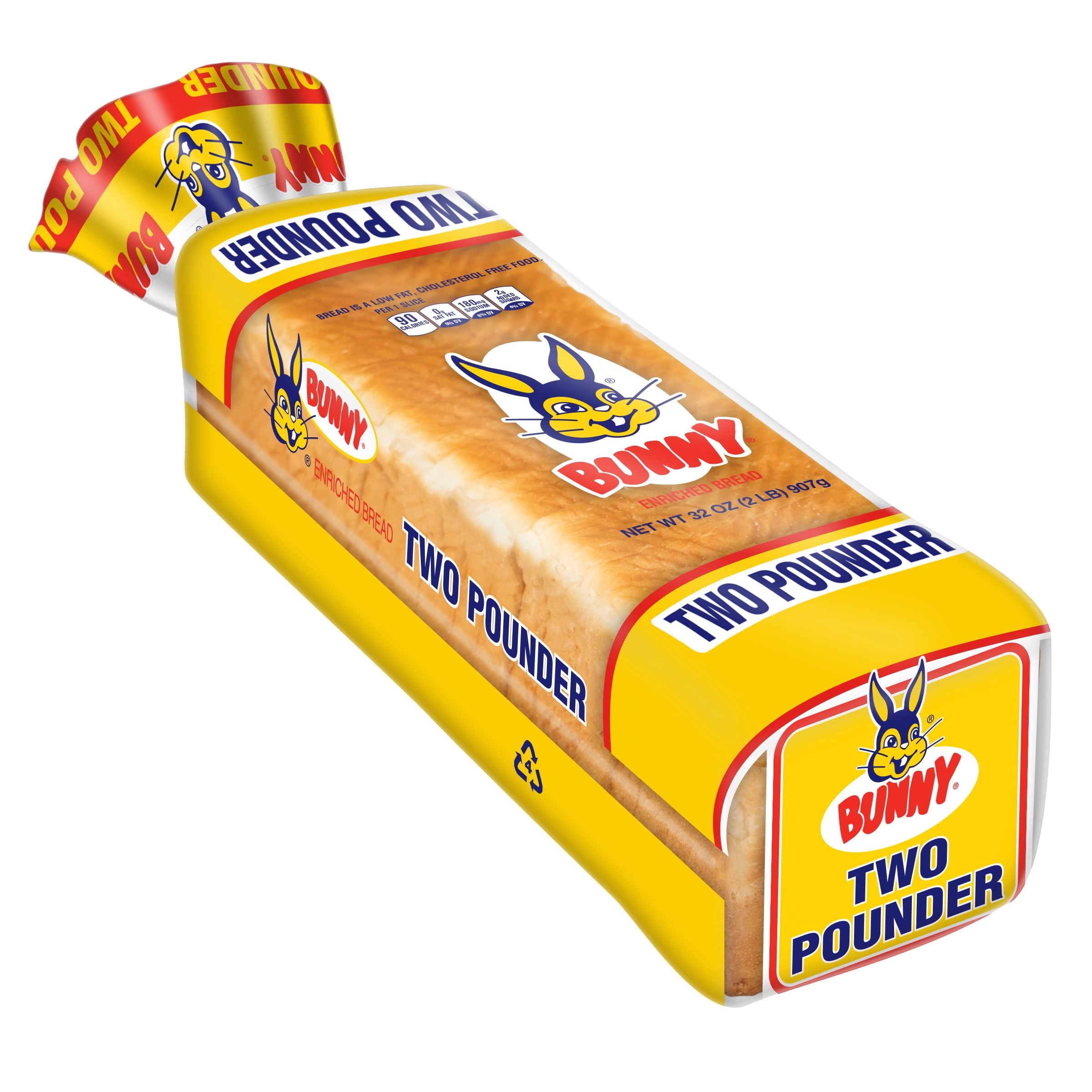 Bunny Bread White Sandwich Bread, Enriched Soft Sliced White Bread, 32 oz, 1 Count, Shelf-Stable