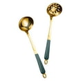 thumbnail image 2 of EeaseMX 2pcs Soup Soup Hogar Food Serving Scoop Colander Hot Pot Cuchara (Oro), 2 of 8