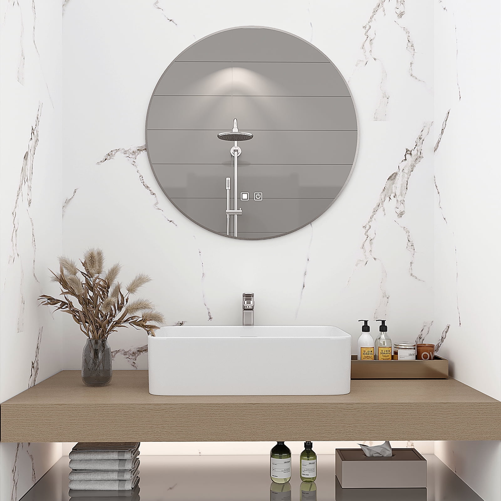 VEELIKE Matte White Marble Contact Paper for Countertops Peel and Stick Self Adhesive Kitchen Counter Top Contact Paper Marble Vinyl Wallpaper for Bathroom Walls Cabinets Table Desk 15.7''x354''