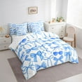thumbnail image 3 of Feelyou Princess Bowknot Bedding Comforter Set 7 Pieces, Kawaii Ribbon Full Bedding Set, 3 of 8