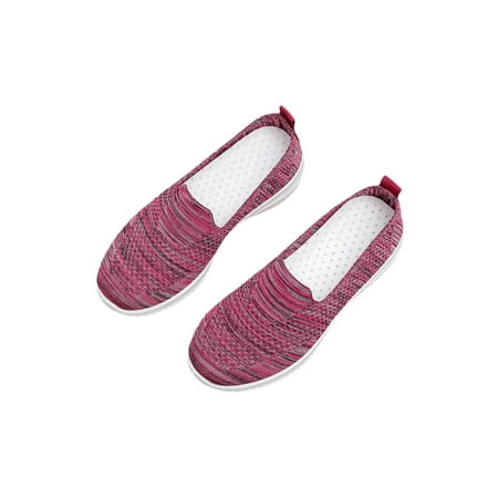 

Gomelly Ladies Walking Shoe Mesh Shoes Hollow Out Sneakers Breathable Comfort Loafers Running Sports Red 1# 6.5