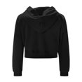thumbnail image 5 of qolati Womens Zip Up Hoodies Cropped Sweatshirts Long Sleeve Fleece Jackets Fall Outfits 2024 Casual Hooded Y2k Tops Winter Clothes, 5 of 9