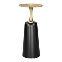 HomeRoots 572177 26 in. Gold & Black Aluminum & Iron Round Pedestal End Table