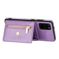 thumbnail image 5 of Dteck Case For Samsung Galaxy S20 FE (Fan Edition) 6.5-inch,Luxury Leather Zipper Card Holder Wallet Cross Body Shoulder Strap Case for Galaxy S20 FE 5G/4G Hybrid Rubber Kickstand Cover,Purple, 5 of 8