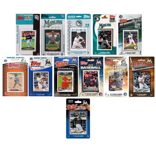 C & I Collectables MARLINS1218TS 2018 MLB Miami Marlins 12 Ensembles de Cartes à Collectionner sous Licence
