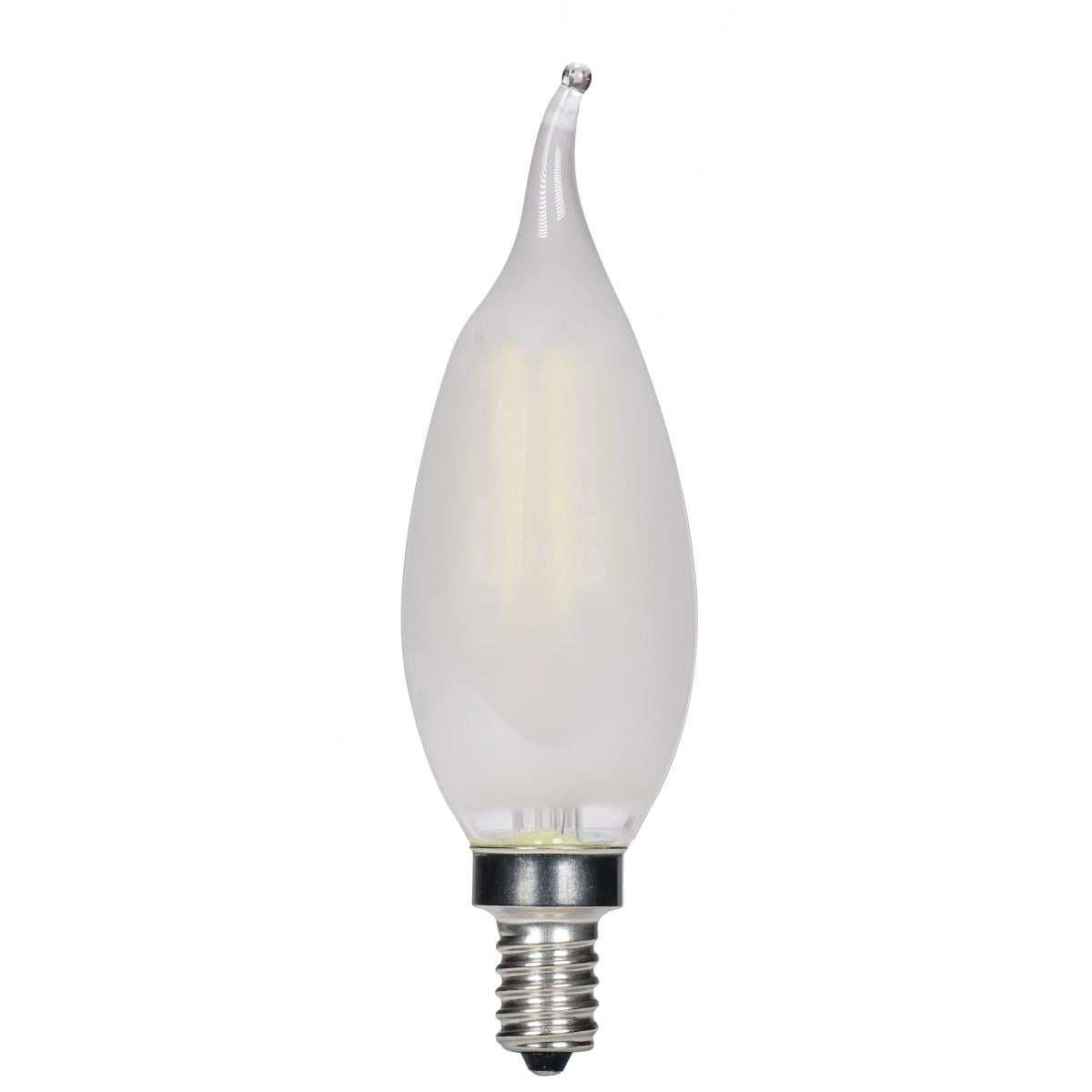 Satco S9869 CA11 Candle LED Light Bulbs 3.5W 120V 2700K E12 Candelabra Base Frosted Dimmable (6 Pack)