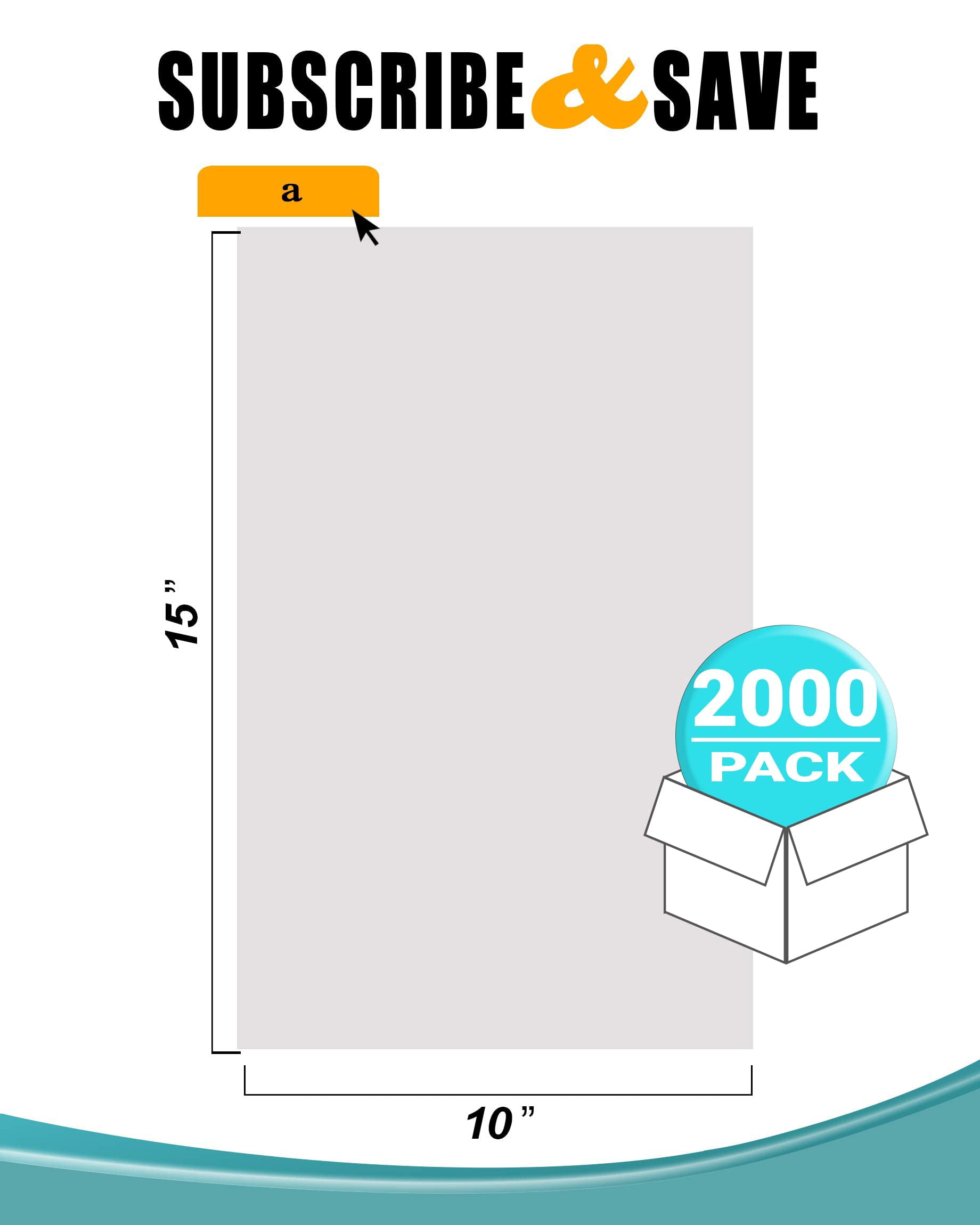 Clear Plastic Produce Bags, Warning Printed Polyethylene, 2000 Count, 10 x 15 in