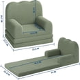 thumbnail image 4 of Kids Couch, 2-in-1 Convertible Teddy Fleece Fabric Toddler Sofa Chair, Soft Fold Out Couch Lounger for Kids, Comfy Children's Sofa Bed for Playroom, Nursery, Birthday Gift Comfy Toddler Chair & Lounge, 4 of 6