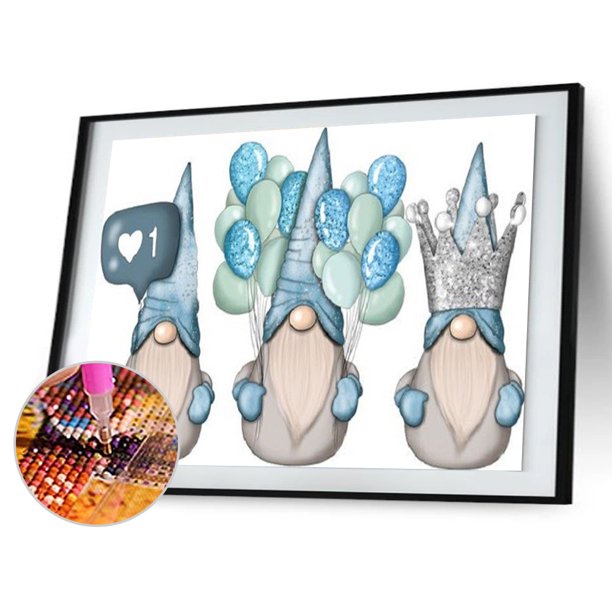 Cuadros Decorativos DIY GOBLIN BALLOON DIBUJO COMPLETO KIT DE PINTURA DE RESEÑA REDONDO (B1930) Ehuebsd embutido en tela