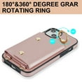 thumbnail image 6 of ShellTech for iPhone 14 Plus Wallet Case with Cross Body Chain,Zipper Case Cover with Coin Pocket Lanyard,Rosegold, 6 of 10
