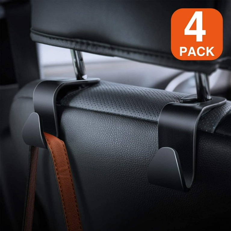 Car Seat Headrest Hooks for Car - Back Seat Organizer Hanger Storage Hook, Car SUV Black, Purse Hook for Car Handbag Clothes Umbrellas Coats Grocery