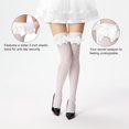 thumbnail image 3 of Women's Satin Bows Thigh High Stockings Hold-ups Snag-Resistant Knee High Long Socks, 3 of 11