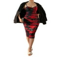 thumbnail image 1 of Robe Midi Moulante pour Femmes avec Imprimé Floral et Motif Sans Manches Froncé, 1 of 7