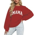 thumbnail image 2 of Ounisa Women Long Sleeve Mama Sweatshirts Oversized Crewneck Pullover Hoodies Casual Knit Graphic Mom Tops Sweater, 2 of 3