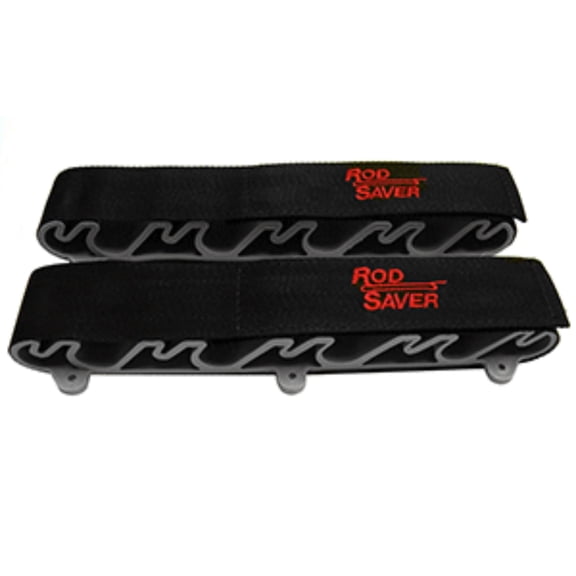 Set of 2 Black, Red, and Gray Rod Saver SM8 Portable Side Mount 8 Rod Holder, 14"