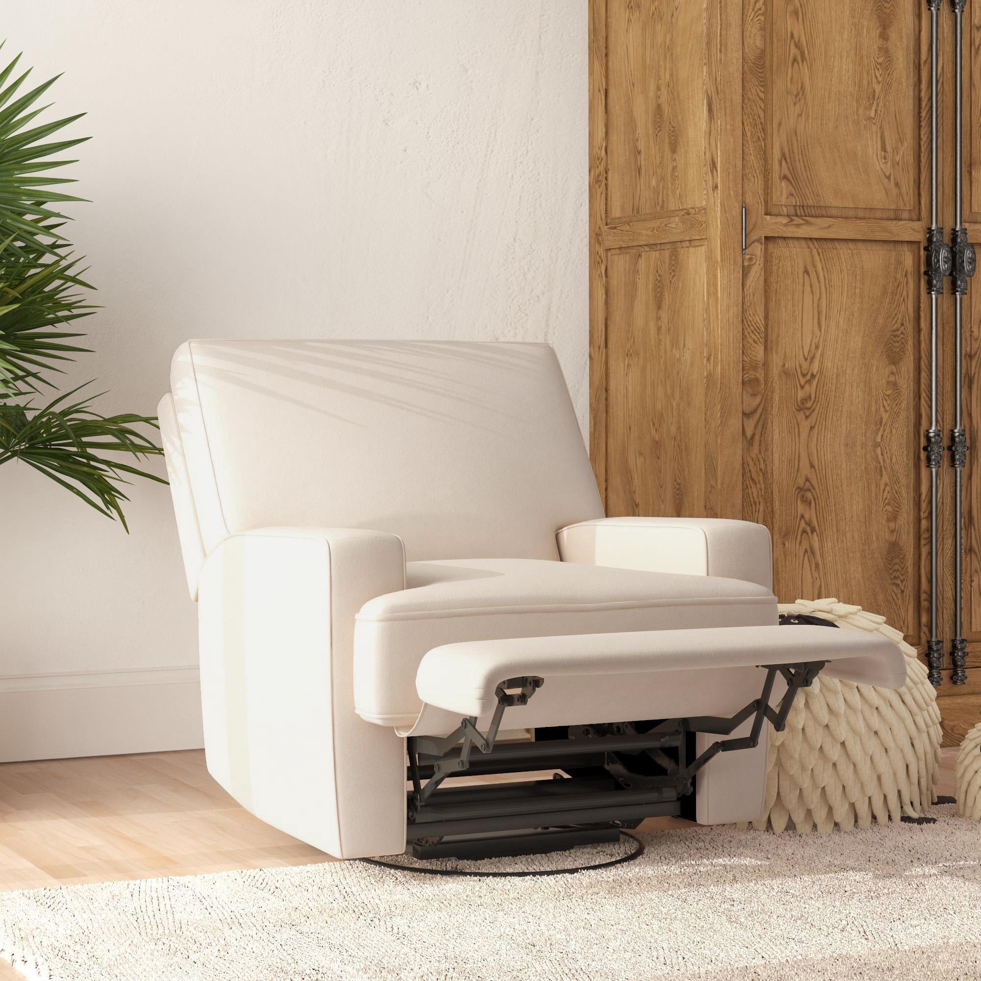 Baby Relax Rylan 4-in-1 Swivel Glider Rocker Recliner Chair, Beige Velvet