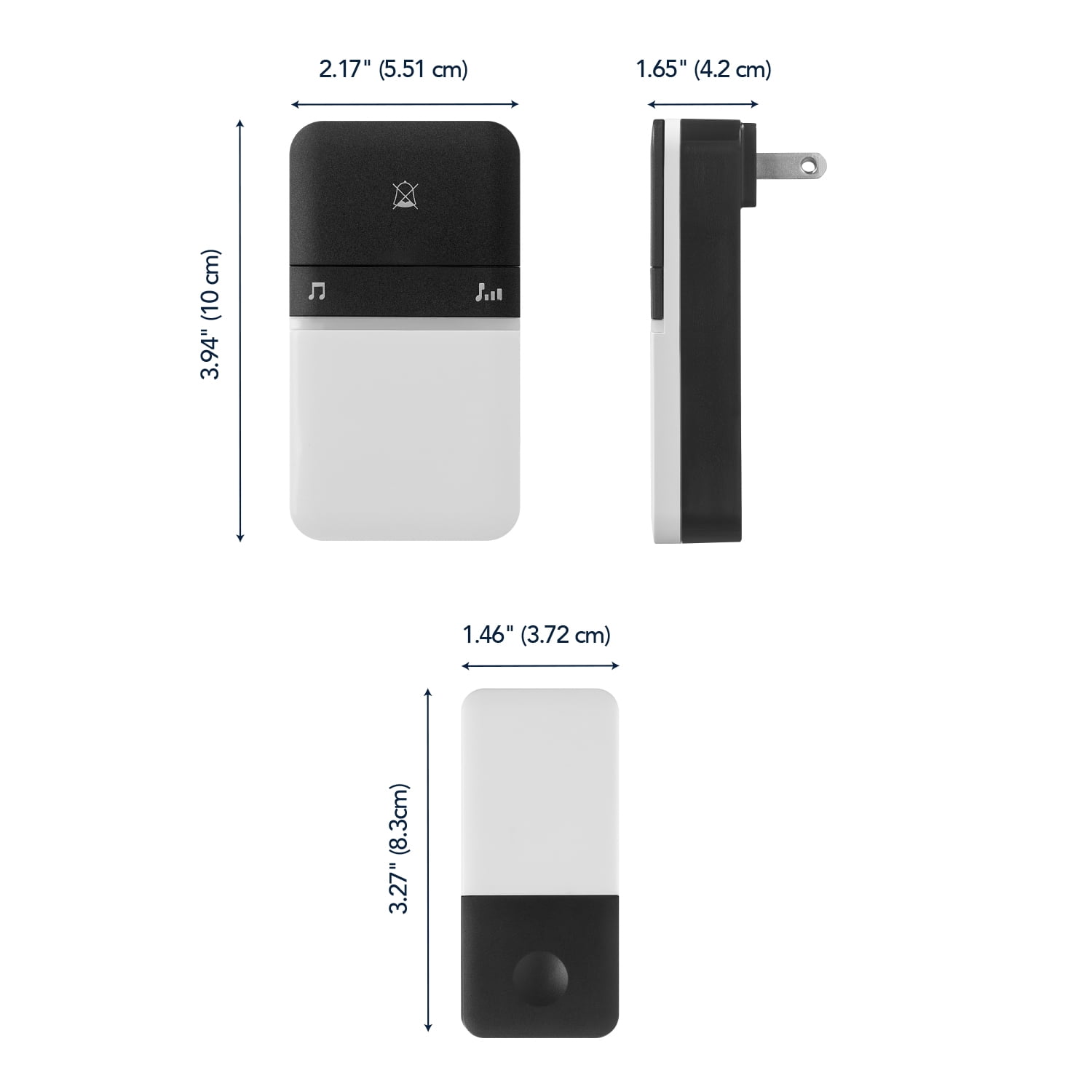 Heath Zenith Heath Zenith White and Black Wireless Lighted Plug-In Doorbell Kit with Kinetic Doorbell Button