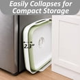 thumbnail image 5 of 2 Pack, Collapsible Wash Basin with Drain Plug, 2.5 Gal Portable Sink for Baby Bottles, Dishes & Camping, Foldable Dish Tub, Collapsible Dish Basin Pan for Kitchen, RV & Travel - Gray & Olive Green, 5 of 6