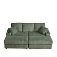 thumbnail image 5 of BUIORD 84" Oversized 3-Seater Chaise Lounge Indoor - Corduroy Upholstered Lounge Chair with Cup Holder and Storage - Deep Seat Chaise Lounge for Living Room - Green, 5 of 9