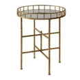 thumbnail image 2 of Uttermost Tilly 20" Round Iron and Mirror Top Accent End Table in Bright Gold, 2 of 4