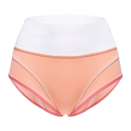 

Kripyery Women Panties High Waisted Contrast Color Red Hem Sport Comfortable Moisture Wicking Stretchy Ladies Briefs Underpants Underwear Daily Wear