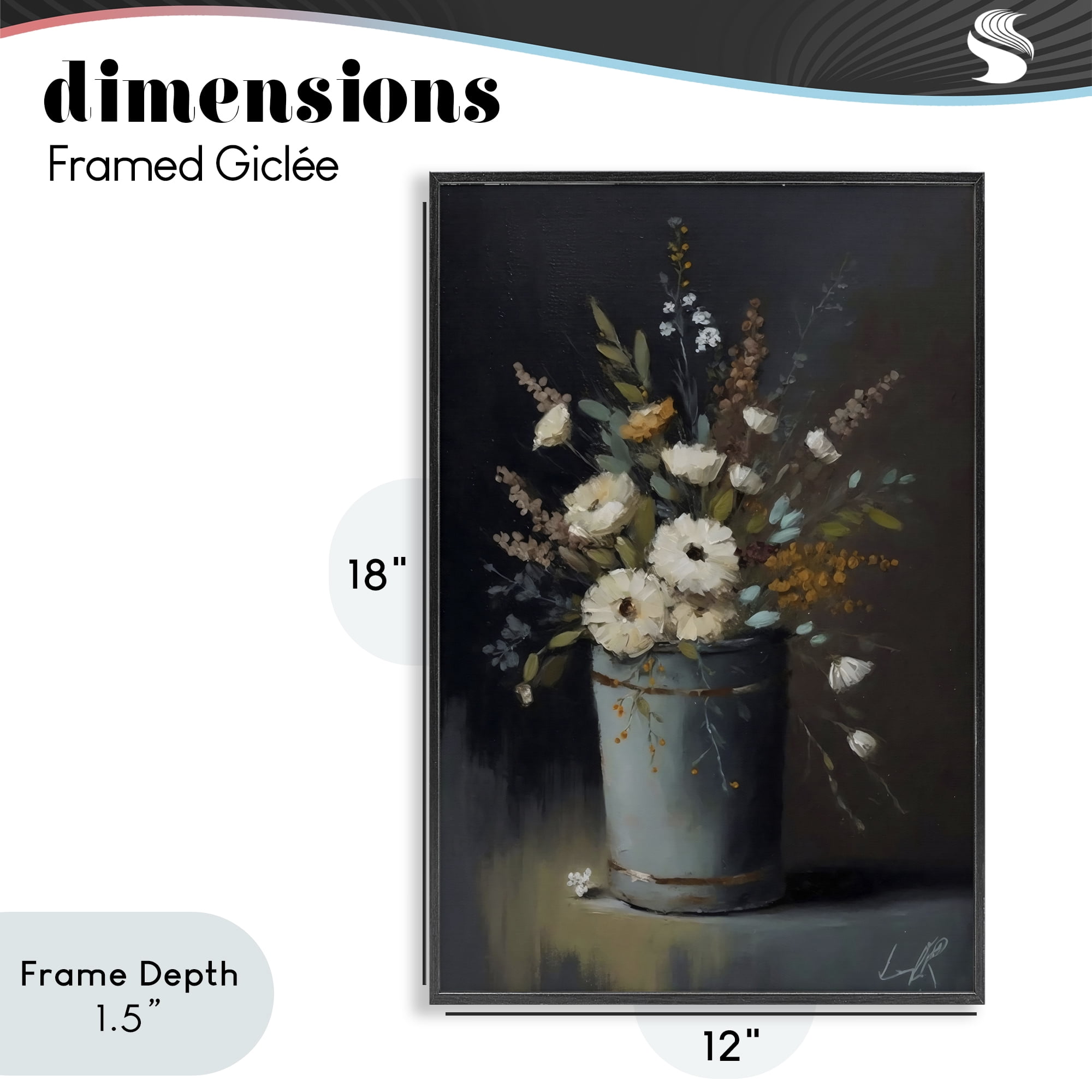 Stupell Industries Rustic Floral Bouquet Bucket Black Framed Giclee Art, design by Creative Studio