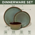 thumbnail image 5 of Pokini Stoneware Dinnerware Sets, Ceramic Plates and Bowls Sets, Microwaveable & Dishwasher Safe Dish Sets for 4, Kitchen Dinner Plates & Cereal Bowls, Sage Green, 5 of 8