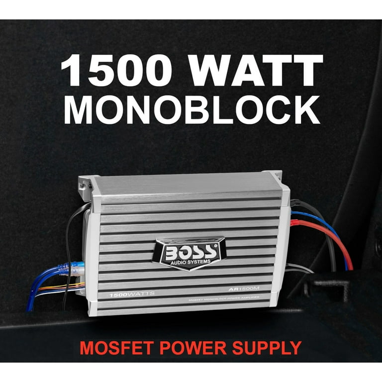 BOSS AR1500MK Car Sub Amp, 1500W, 2/4 Ohm Stable, Class AB, Mosfet