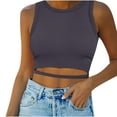 thumbnail image 2 of Womens Sleeveless Workout Tops, High Neck Cutout Cropped Sleeveless Tee Sports Tank Cami Tops Sleeveless Loose Tunic Blouses Gray S, 2 of 7