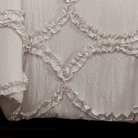 Full/Queen 3pc Avon Comforter Set Light Gray - Lush Décor