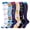 Style4, variant on 6 Pairs Compression Socks Printed Design Colorful Knee High Socks for Sports Running ,Nursing,Ridding Stockings