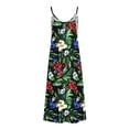 thumbnail image 3 of Robe d'Été pour Femmes Sans Manches à Col en V Imprimée Décontractée Longue Maxi pour Plage Vacances Tenue d'Extérieur, 3 of 8