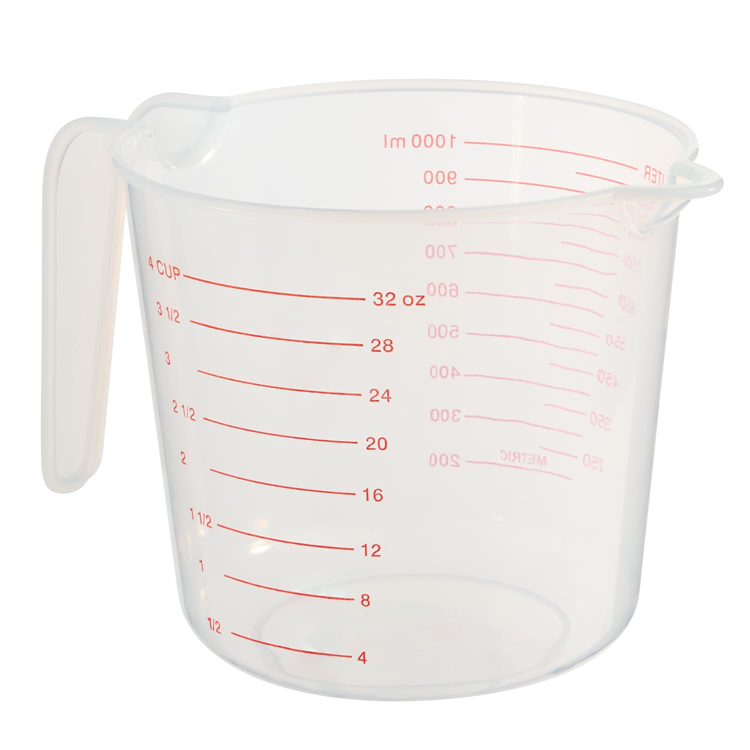 Mainstays 4 Cup PP Plastic Measuring Cup, 32 oz, Clear