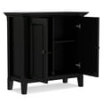 thumbnail image 2 of Amherst 32 inch Wide Solid Wood Transitional Low Storage Cabinet in Black, 2 of 11