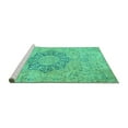 thumbnail image 2 of Ahgly Company Machine Washable Indoor Rectangle Abstract Turquoise Blue Modern Area Rugs, 2' x 5', 2 of 4