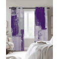 thumbnail image 3 of Modern Oil Painting Blackout Curtains 96 Inches Long for Bedroom, Purple Grey Abstract Graffiti Art Thermal Insulated Room Darkening Black Out Window Curtain Panels Grommet Drapes for Living Room, 3 of 8