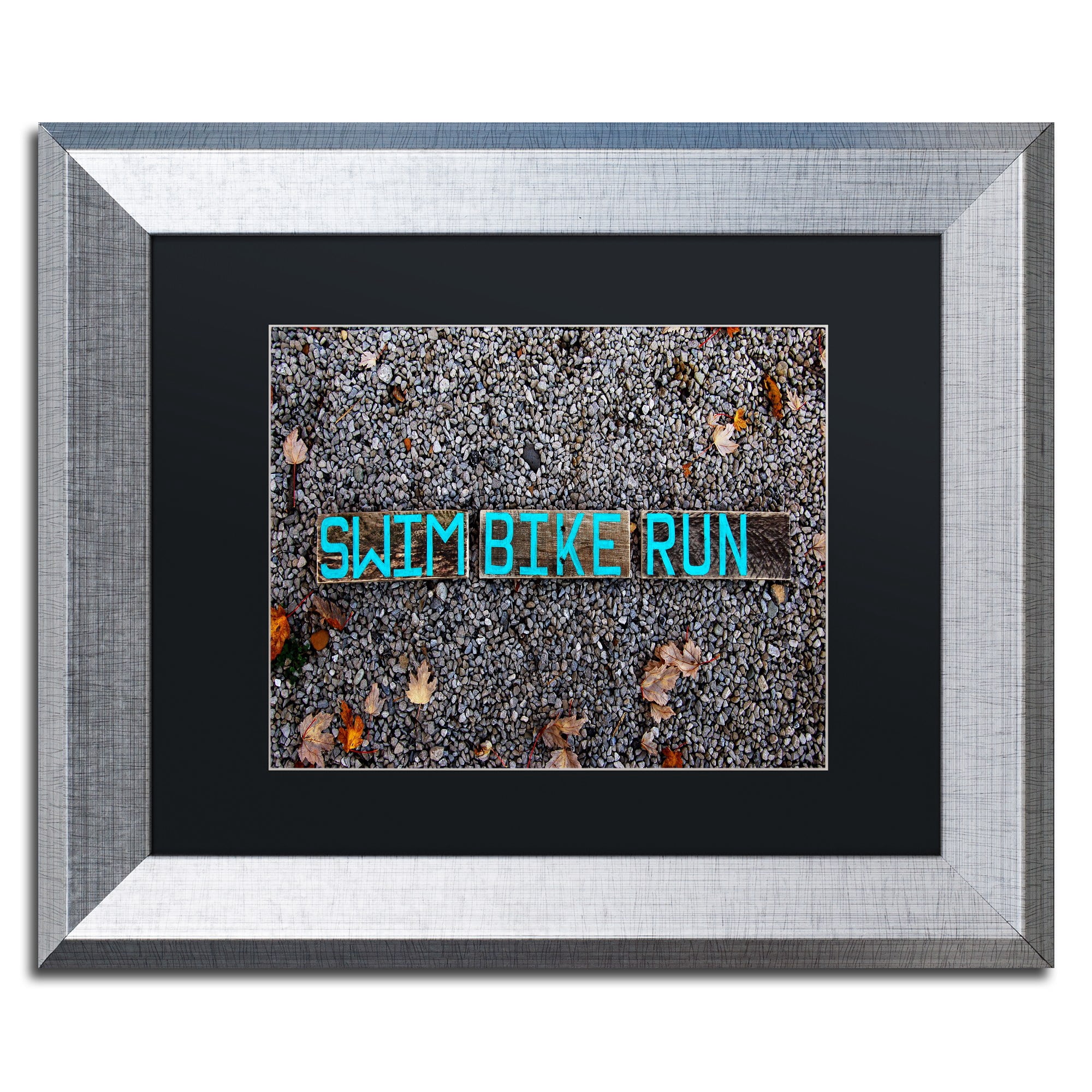 Trademark Fine Art 'The Triathlete II' Canvas Art by Nicole Dietz, Black Matte, Silver Frame