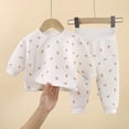 thumbnail image 2 of NIEWTR Baby Girl Clothes Toddler Kids Sweatsuits 2 Piece Set Infant Girl Long Sleeve Crewneck Top with Elastic Waist Sweatpants Loungewear for Sleeping Daily in 0-6T(A-White,12-18 Months), 2 of 7