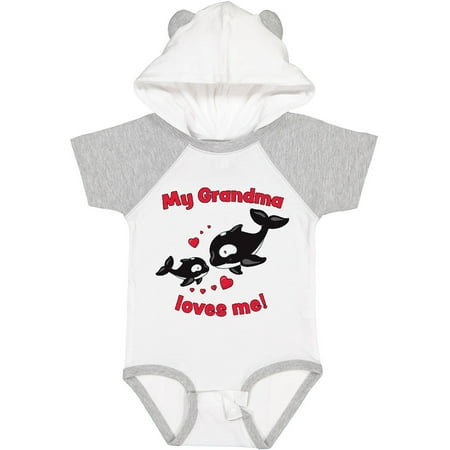 

Inktastic My Grandma Loves Me Orca Family Gift Baby Boy or Baby Girl Bodysuit