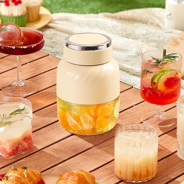 Vaso Exprimidor Portátil 500ML | Batidora inalámbrica de gran capacidad | Cuchillas de acero inoxidable de varias hojas para triturar hielo | Batería recargable 2600mAh | Batidora para llevar |