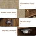 thumbnail image 6 of Winkalon Coffee Bar Cabinet, 47.2" Rattan Sideboard Buffet Cabinet with Storage, Boho Farmhouse Liquor Cabinet with Wine Racks for Living Dining Room Kitchen, Caramel Oak, 6 of 9