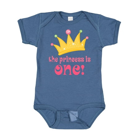

Inktastic Cute Princess is One 1st Birthday Gift Baby Girl Bodysuit