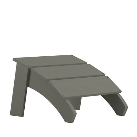 Flash Furniture Sawyer Poly Resin Wood Adirondack Chair Foot Rest - Gray