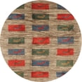thumbnail image 1 of Ahgly Company Indoor Round Contemporary Sienna Brown Abstract Area Rugs, 5' Round, 1 of 6