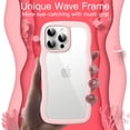 thumbnail image 3 of JETech Wavy Case for iPhone 16 Pro 6.3-Inch, Cute Wave Frame Curly Shape Shockproof Phone Cover for Women and Girls, Clear Hard PC Back (Pink), 3 of 7