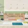 thumbnail image 2 of Full Size Floor Bed with Safety Guardrails, Modern Montessori Bed with Door, Simple Playhouse Bed with Solid Wood Frame, for Bedroom, Dorm, Natural, 2 of 9