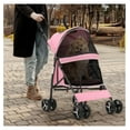 thumbnail image 3 of WDZS Compact Pet Stroller for Small-Medium Dogs/Cats up to 22lbs, 4-Wheel Lightweight Umbrella Shaped Portable Puppy Travel Jogger with Breathable Mesh & Rear Storage, Pink, 3 of 8