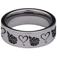 thumbnail image 4 of Heart Rose Tungsten Carbide Ring, 4 of 9