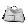 thumbnail image 4 of Bolsa de gimnasio para hombre y mujer, ligera, de tela Oxford, de gran capacidad Plata, 4 of 8